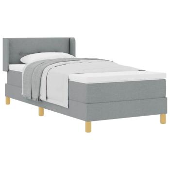 Boxspringbett mit Matratze Hellgrau 90x200 cm Stoff