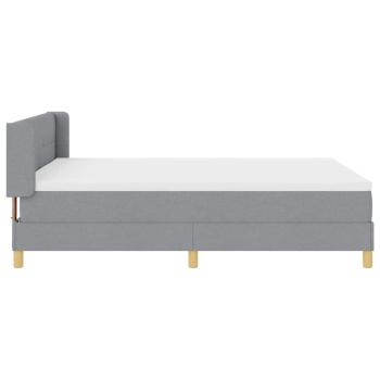 Hellgraues Boxspringbett mit Matratze 140x190 cm