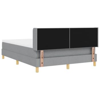 Hellgraues Boxspringbett mit Matratze 140x190 cm