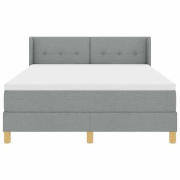 Boxspringbett mit Kopfteil Hellgrau 200 x 140 cm Stoff