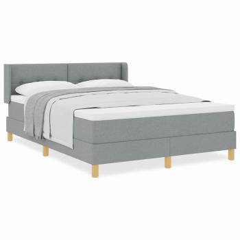Boxspringbett mit Matratze Hellgrau 140x200 cm Stoff