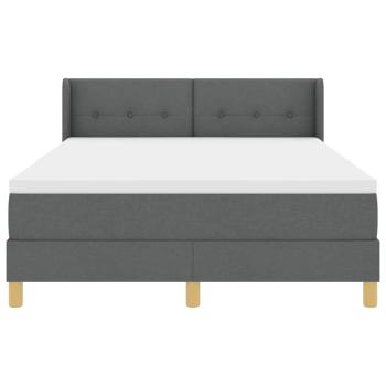 Boxspringbett mit Kopfteil Dunkelgrau 200 x 160 cm Stoff