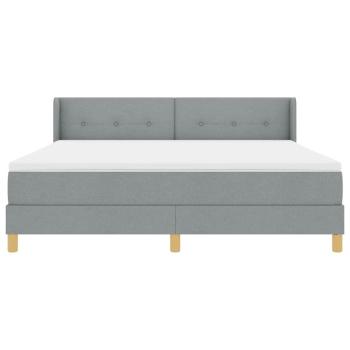 Boxspringbett mit Matratze Hellgrau 180x200 cm Stoff