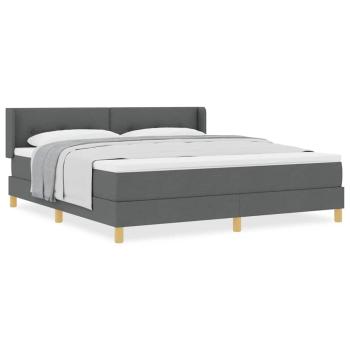 Boxspringbett mit Matratze Dunkelgrau 180x200 cm Stoff