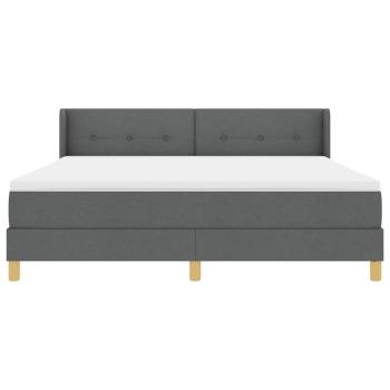 Boxspringbett mit Matratze Dunkelgrau 180x200 cm Stoff