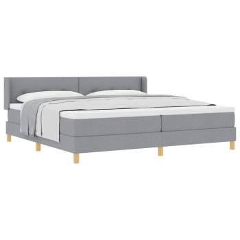 Boxspringbett mit Matratze Hellgrau 200x200 cm Stoff