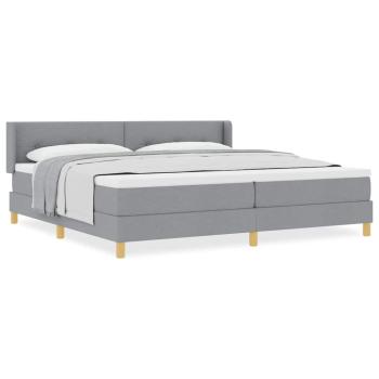 Boxspringbett mit Matratze Hellgrau 200x200 cm Stoff