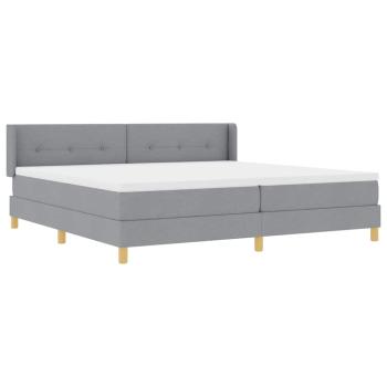 Boxspringbett mit Matratze Hellgrau 200x200 cm Stoff