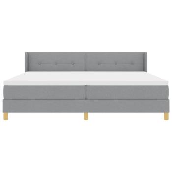 Boxspringbett mit Matratze Hellgrau 200x200 cm Stoff
