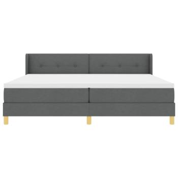 Boxspringbett mit Matratze Dunkelgrau 200x200 cm Stoff