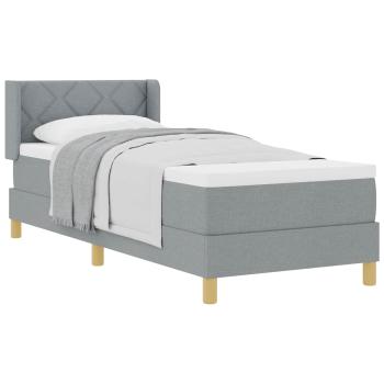 Boxspringbett mit Matratze Hellgrau 80x200 cm Stoff