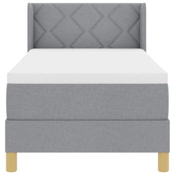 Boxspringbett mit Matratze Hellgrau 80x200 cm Stoff