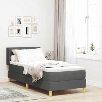 ARDEBO.de - Boxspringbett mit Matratze Dunkelgrau 80x200 cm Stoff