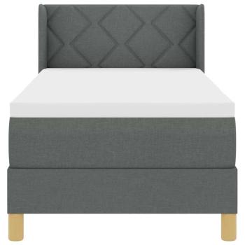 Boxspringbett mit Matratze Dunkelgrau 80x200 cm Stoff