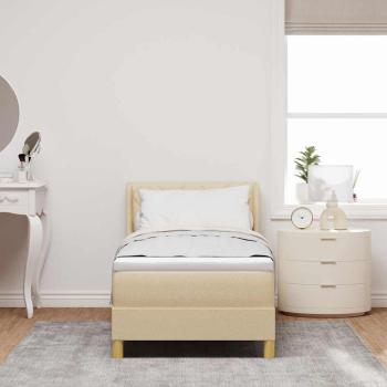 ARDEBO.de - Boxspringbett mit Matratze Creme 80x200 cm Stoff