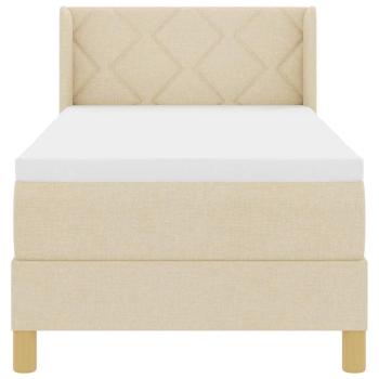 Boxspringbett mit Matratze Creme 80x200 cm Stoff