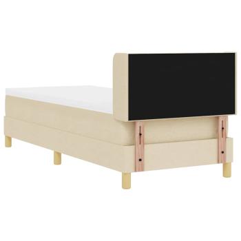 Boxspringbett mit Matratze Creme 80x200 cm Stoff