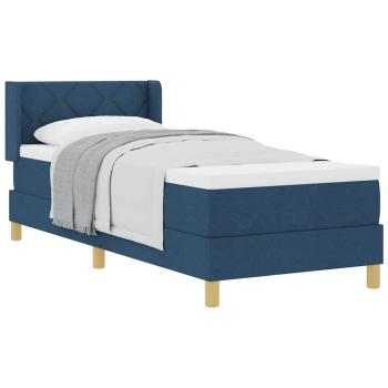 Boxspringbett mit Matratze Blau 80x200 cm Stoff