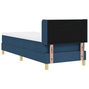 Boxspringbett mit Matratze Blau 80x200 cm Stoff
