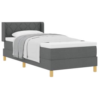 Boxspringbett mit Kopfteil Dunkelgrau 200 x 90 cm Stoff