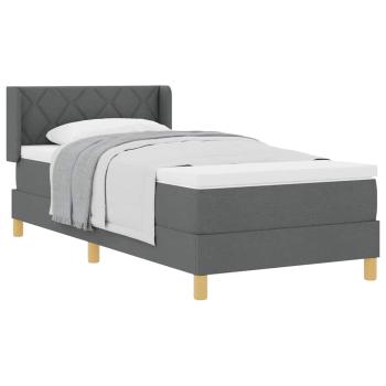 Boxspringbett mit Matratze Dunkelgrau 90x200 cm Stoff