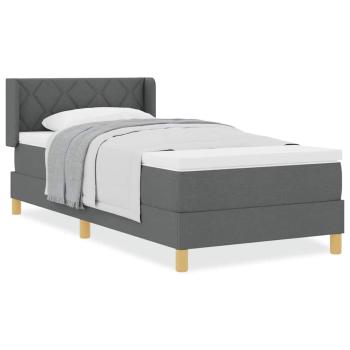 Boxspringbett mit Matratze Dunkelgrau 90x200 cm Stoff