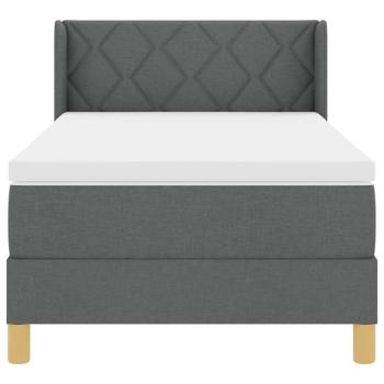 Boxspringbett mit Matratze Dunkelgrau 90x200 cm Stoff