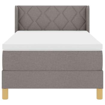 Boxspringbett mit Matratze Taupe 100x200 cm Stoff