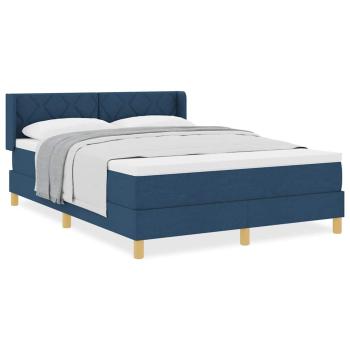Boxspringbett mit Matratze Blau 140x190 cm Stoff