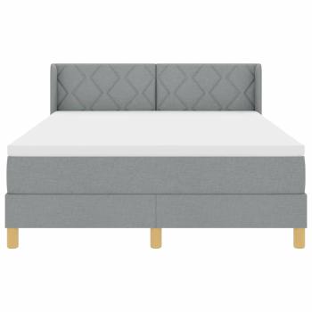 Boxspringbett mit Matratze Hellgrau 140x200 cm Stoff