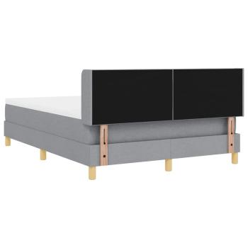 Boxspringbett mit Matratze Hellgrau 140x200 cm Stoff