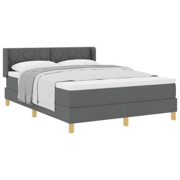 Boxspringbett mit Matratze Dunkelgrau 140x200 cm Stoff