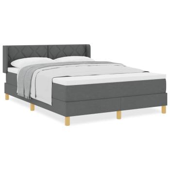 Boxspringbett mit Matratze Dunkelgrau 140x200 cm Stoff