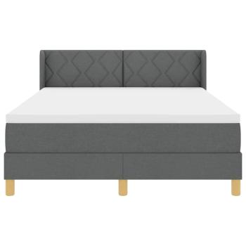 Boxspringbett mit Matratze Dunkelgrau 140x200 cm Stoff