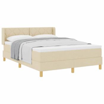 Boxspringbett mit Matratze Creme 160x200 cm Stoff