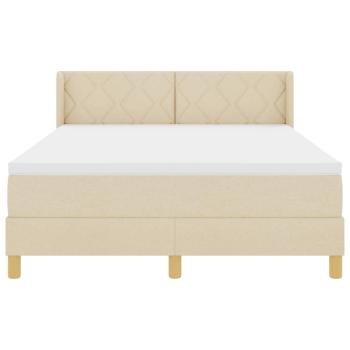 Boxspringbett mit Matratze Creme 160x200 cm Stoff