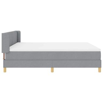 Boxspringbett mit Matratze Hellgrau 180x200 cm Stoff