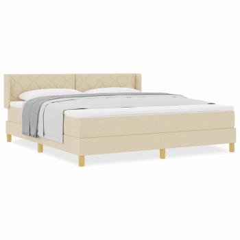 Boxspringbett mit Matratze Creme 180x200 cm Stoff
