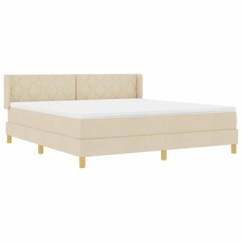 Boxspringbett mit Matratze Creme 180x200 cm Stoff
