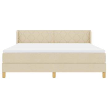 Boxspringbett mit Matratze Creme 180x200 cm Stoff