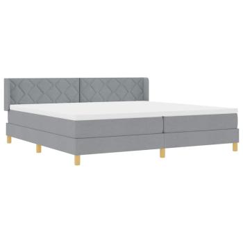 Boxspringbett mit Matratze Hellgrau 200x200 cm Stoff