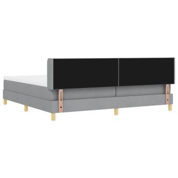 Boxspringbett mit Matratze Hellgrau 200x200 cm Stoff