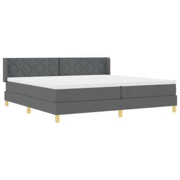 Boxspringbett mit Matratze Dunkelgrau 200x200 cm Stoff