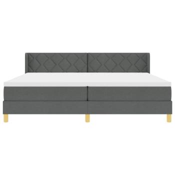 Boxspringbett mit Matratze Dunkelgrau 200x200 cm Stoff