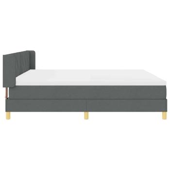 Boxspringbett mit Matratze Dunkelgrau 200x200 cm Stoff