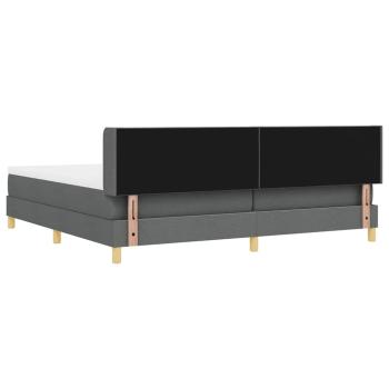 Boxspringbett mit Matratze Dunkelgrau 200x200 cm Stoff