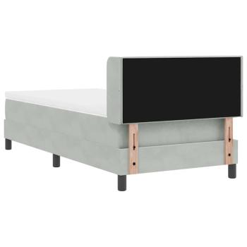 Boxspringbett mit Matratze Hellgrau 90x190 cm Samt