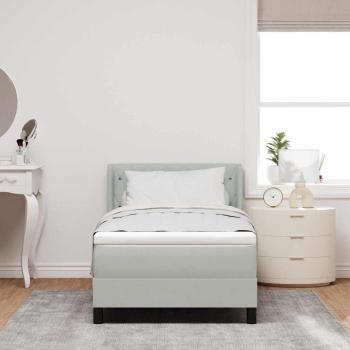 Boxspringbett mit Matratze Hellgrau 90x200 cm Samt