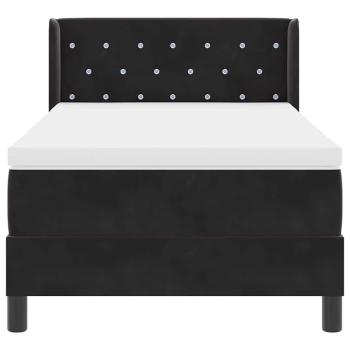 Boxspringbett mit Matratze Schwarz 100x200 cm Samt
