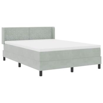 Boxspringbett mit Matratze Hellgrau 140x190 cm Samt